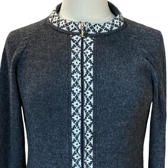 Alpaca Imports Fair Isle Sweater Zip Nordic British Countryside Grannycore Ski-M - Picture 3 of 12